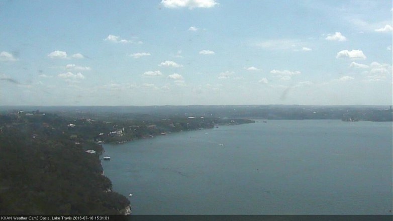 Lake Travis webcam, July 16, 2016 2:55 PM CT