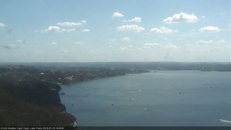 Lake Travis webcam, July 16, 2016 3:10 PM CT