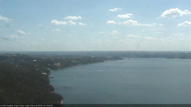 Lake Travis webcam, July 16, 2016 3:15 PM CT