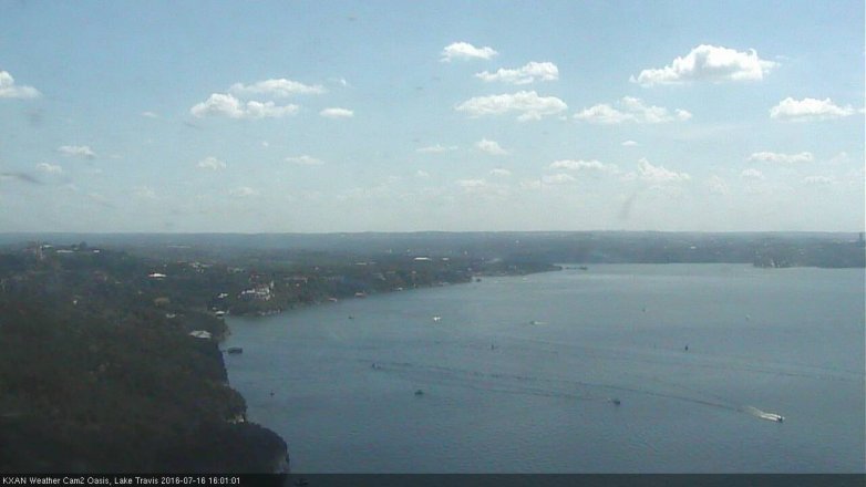 Lake Travis webcam, July 16, 2016 3:20 PM CT