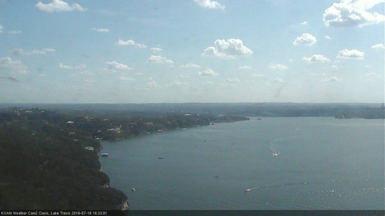 Lake Travis webcam, July 16, 2016 3:45 PM CT