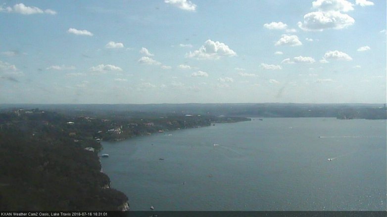 Lake Travis webcam, July 16, 2016 3:55 PM CT