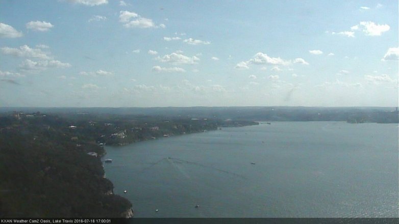Lake Travis webcam, July 16, 2016 4:15 PM CT