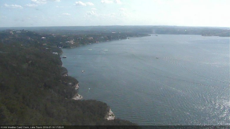 Lake Travis webcam, July 16, 2016 4:25 PM CT