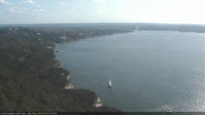 Lake Travis webcam, July 16, 2016 5:00 PM CT
