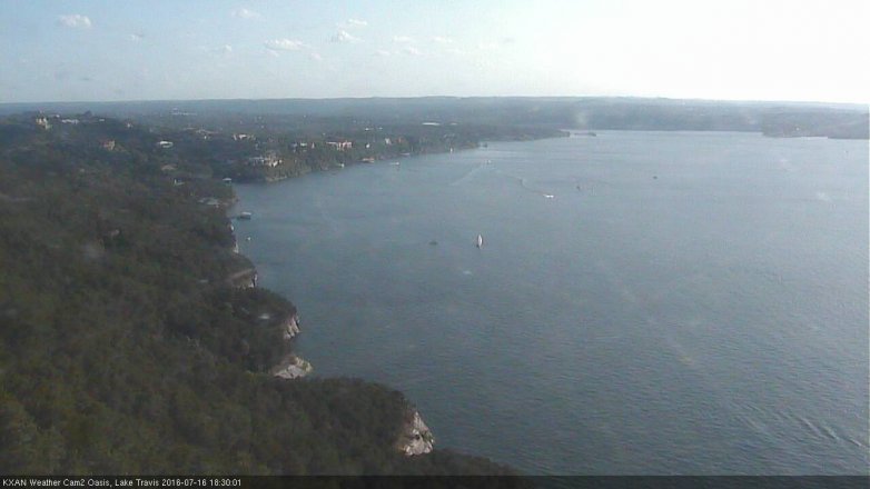 Lake Travis webcam, July 16, 2016 5:55 PM CT