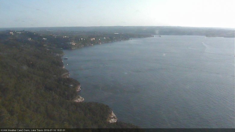 Lake Travis webcam, July 16, 2016 6:30 PM CT
