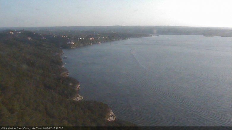 Lake Travis webcam, July 16, 2016 6:40 PM CT