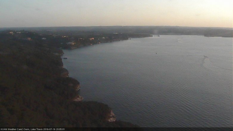 Lake Travis webcam, July 16, 2016 7:10 PM CT