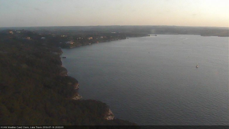 Lake Travis webcam, July 16, 2016 7:20 PM CT