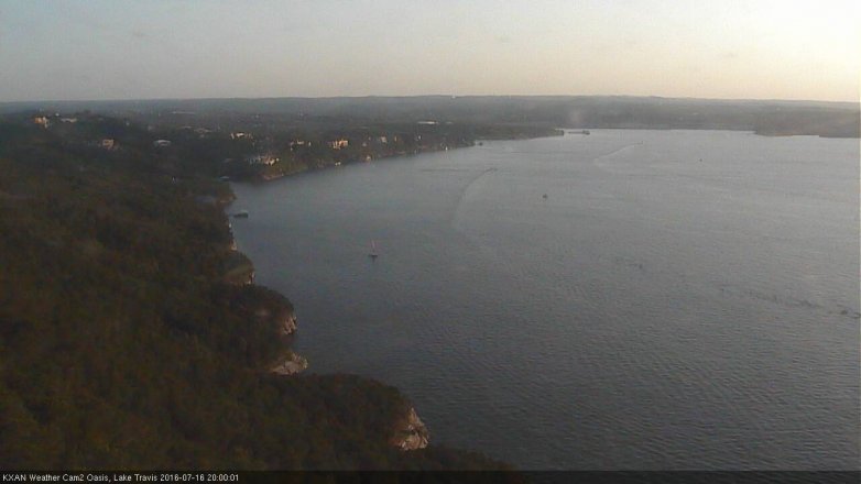 Lake Travis webcam, July 16, 2016 7:30 PM CT