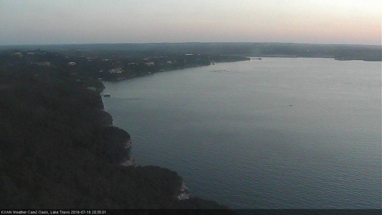 Lake Travis webcam, July 16, 2016 7:45 PM CT