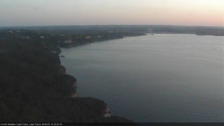 Lake Travis webcam, July 16, 2016 7:55 PM CT