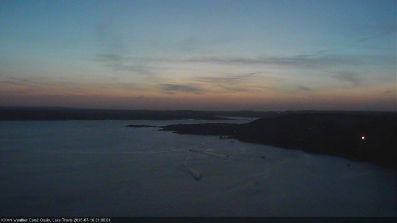 Lake Travis webcam, July 16, 2016 8:05 PM CT