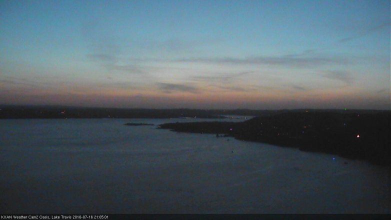 Lake Travis webcam, July 16, 2016 8:35 PM CT