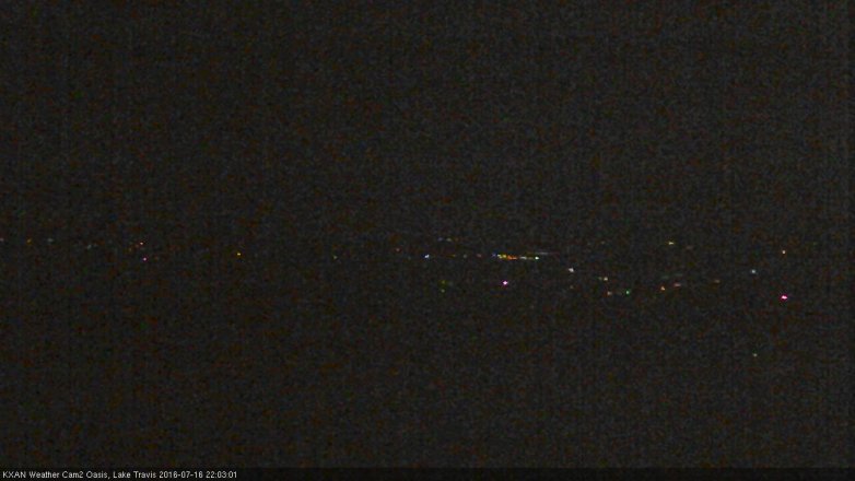 Lake Travis webcam, July 16, 2016 9:30 PM CT