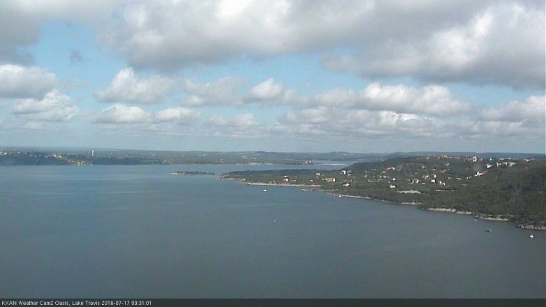 Lake Travis webcam, July 17, 2016 9:00 AM CT