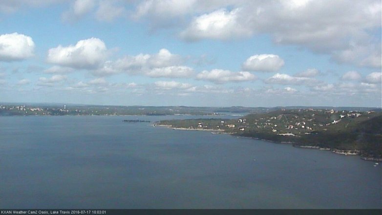 Lake Travis webcam, July 17, 2016 9:10 AM CT