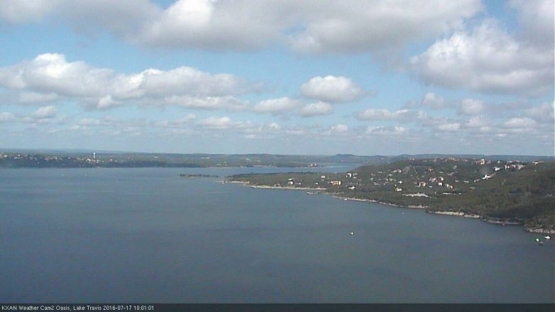 Lake Travis webcam, July 17, 2016 9:15 AM CT