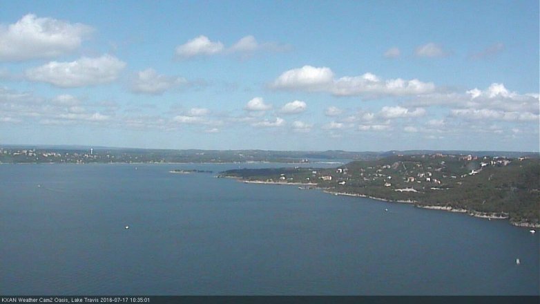 Lake Travis webcam, July 17, 2016 9:50 AM CT