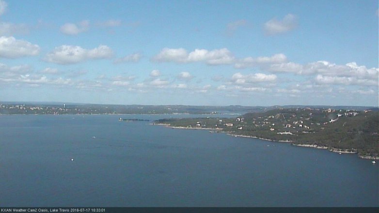 Lake Travis webcam, July 17, 2016 10:05 AM CT
