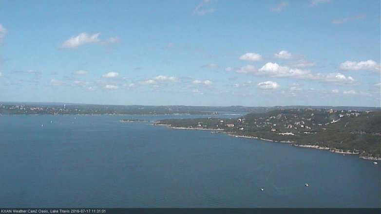 Lake Travis webcam, July 17, 2016 10:35 AM CT