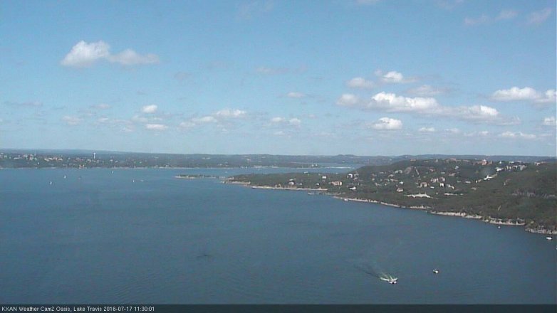 Lake Travis webcam, July 17, 2016 10:40 AM CT
