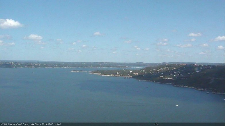 Lake Travis webcam, July 17, 2016 11:05 AM CT