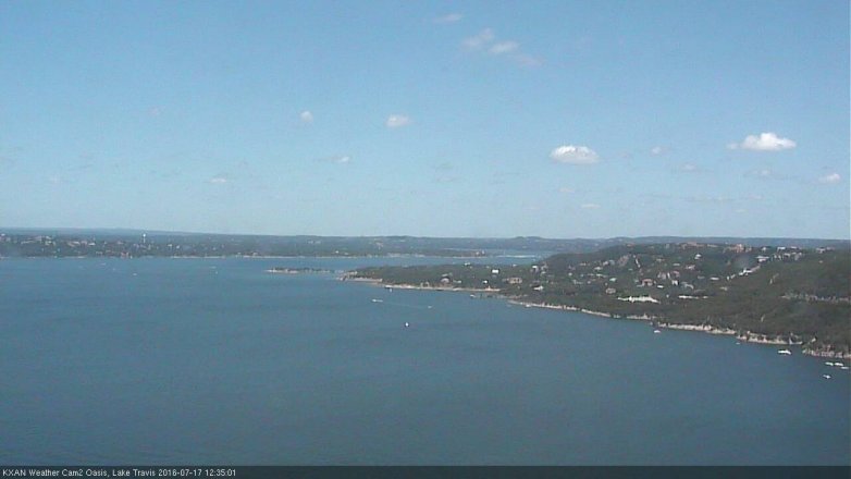 Lake Travis webcam, July 17, 2016 11:40 AM CT