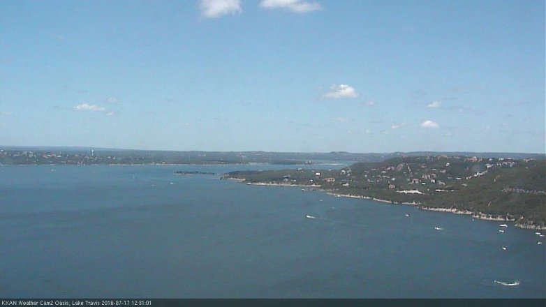 Lake Travis webcam, July 17, 2016 12:00 PM CT