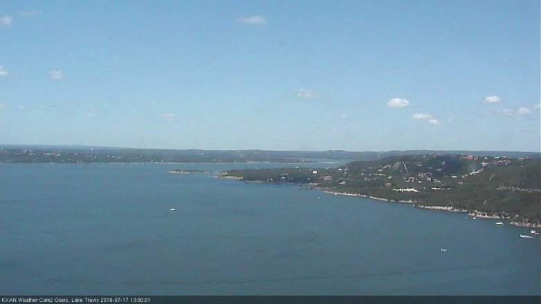 Lake Travis webcam, July 17, 2016 12:10 PM CT