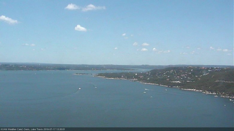 Lake Travis webcam, July 17, 2016 12:40 PM CT