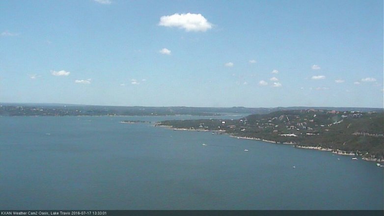 Lake Travis webcam, July 17, 2016 12:55 PM CT