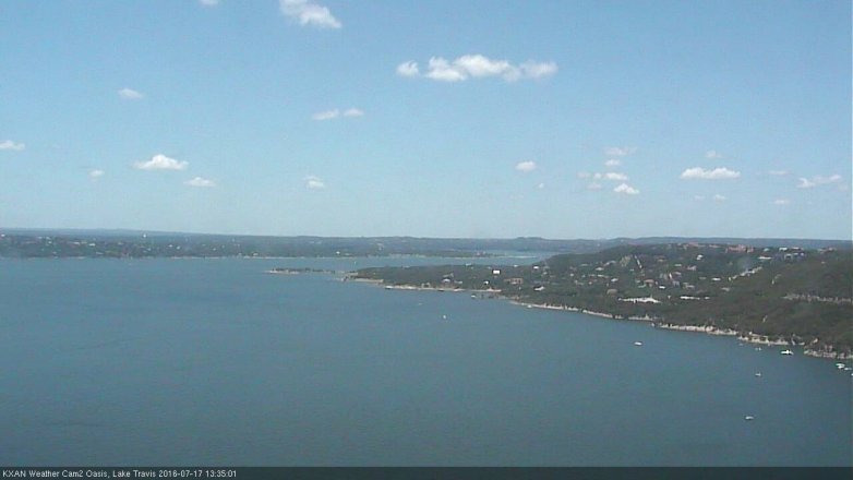 Lake Travis webcam, July 17, 2016 1:00 PM CT