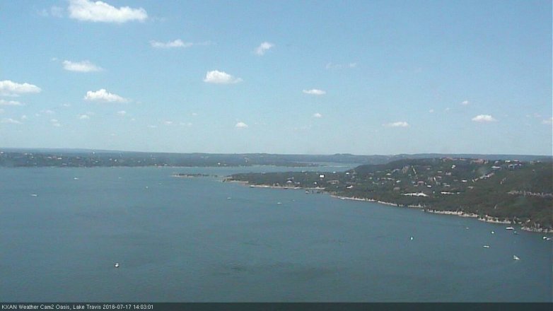 Lake Travis webcam, July 17, 2016 1:25 PM CT