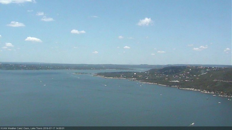 Lake Travis webcam, July 17, 2016 1:30 PM CT