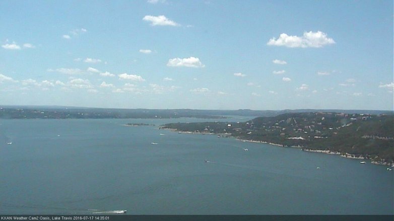 Lake Travis webcam, July 17, 2016 1:45 PM CT