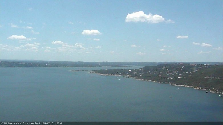 Lake Travis webcam, July 17, 2016 1:55 PM CT