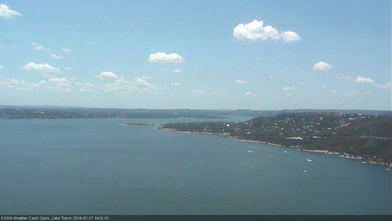 Lake Travis webcam, July 17, 2016 2:00 PM CT