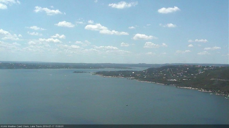 Lake Travis webcam, July 17, 2016 2:05 PM CT