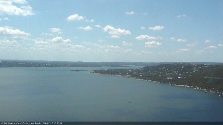 Lake Travis webcam, July 17, 2016 2:30 PM CT