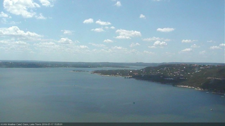 Lake Travis webcam, July 17, 2016 2:35 PM CT