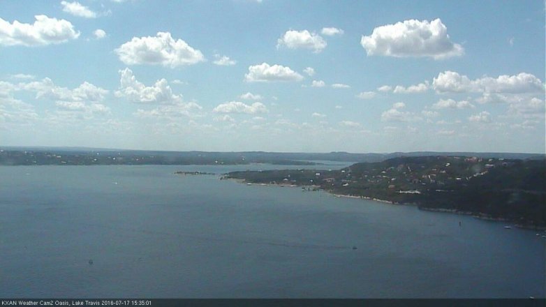 Lake Travis webcam, July 17, 2016 2:40 PM CT