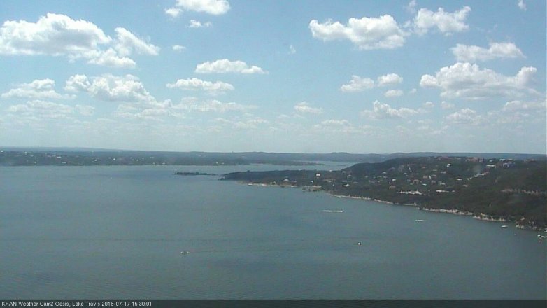 Lake Travis webcam, July 17, 2016 2:55 PM CT