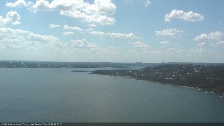 Lake Travis webcam, July 17, 2016 3:15 PM CT