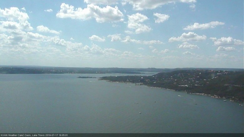 Lake Travis webcam, July 17, 2016 3:20 PM CT