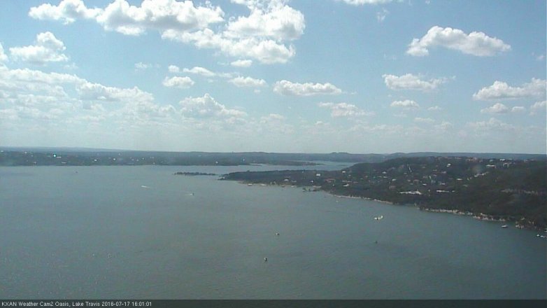 Lake Travis webcam, July 17, 2016 3:30 PM CT