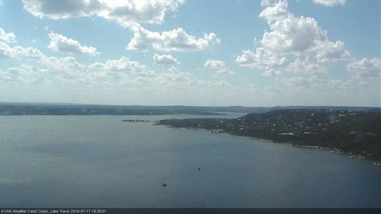 Lake Travis webcam, July 17, 2016 3:40 PM CT