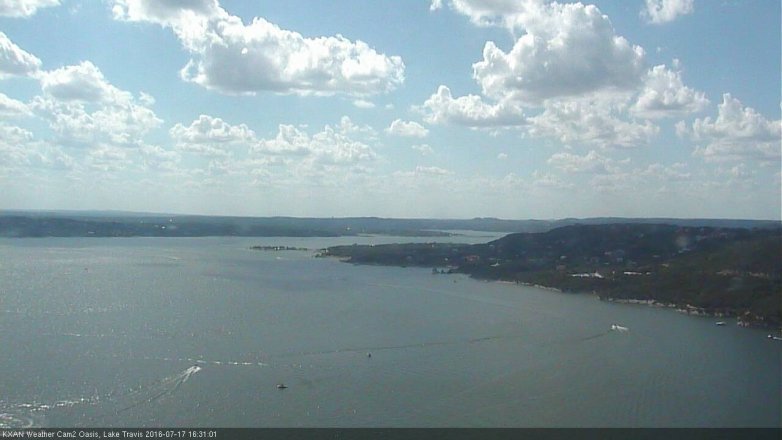 Lake Travis webcam, July 17, 2016 3:45 PM CT