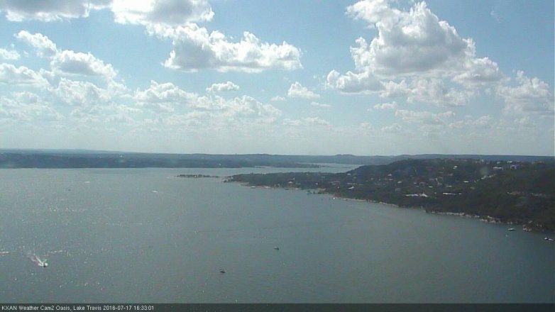 Lake Travis webcam, July 17, 2016 4:00 PM CT